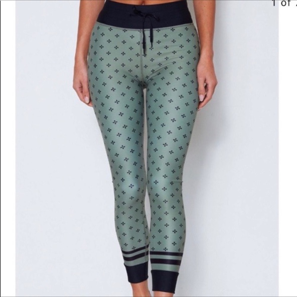 White Fox Boutique Green Patterned Leggings